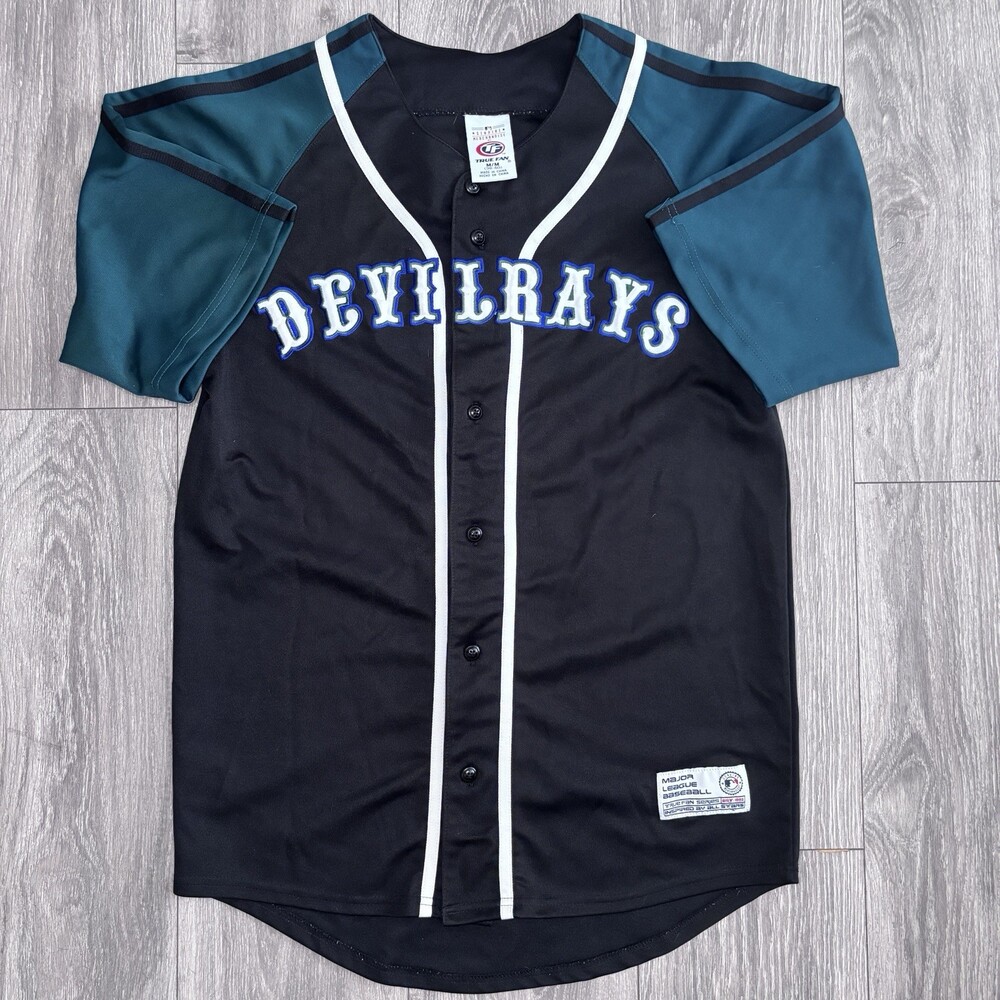 Tampa Bay Devil Rays Jersey Size Medium Black (M) MLB Baseball Stitched